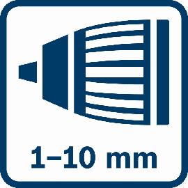 Schnellspannbohrfutter 1-10 mm.