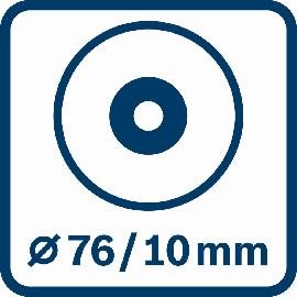 Scheibendurchmesser 76 mm.