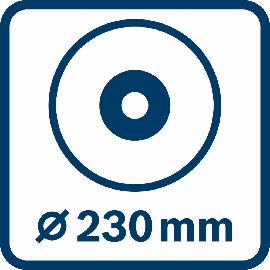 Scheibendurchmesser 230 mm.