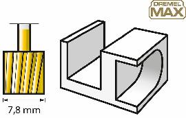 Ergebnisse/Finish im Materialsymbol des Dremel MAX 115DM FräsmesserZubehörs