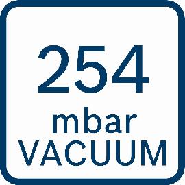 254 mbar Vakuum.