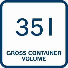 35 Liter Behältervolumen.