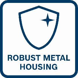 Robustes Metallgehäuse.