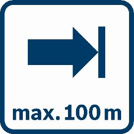 Arbeitsbereich max. 100 m.