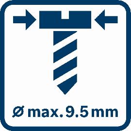 Schraubenkopfdurchmesser 9,5 mm.