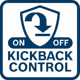Umschaltbare Kickback-Kontrolle.
