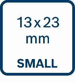 13x23 mm klein.