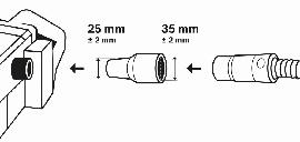 Bosch Anschluss für Staubabsaugung 25-35 mm Durchmesser.