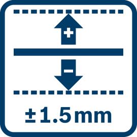 Genauigkeit ±1,5 mm.