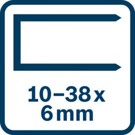 Heftklammer 10–38x6 mm.