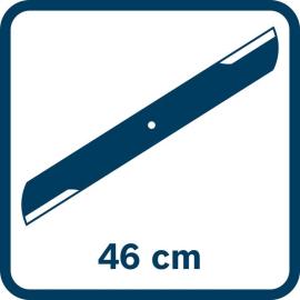 Schnittbreite des Rasenmähers 46 cm.