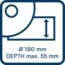 Max. 55 mm Schnitttiefe