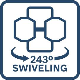 243° schwenkbar.