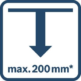 Maximale Tiefe 200 mm.