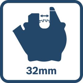 32 mm Schnittkapazität.