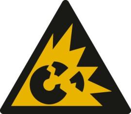 Safety pictogram Breaking wheel hazard