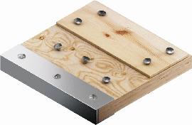Holz mit Metall.