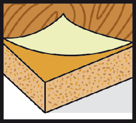 Materialsymbol: furnierte Hölzer