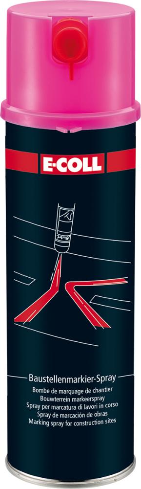 Baustellenmarkierspray 500ml pink E-COLL Produktbild img1 L