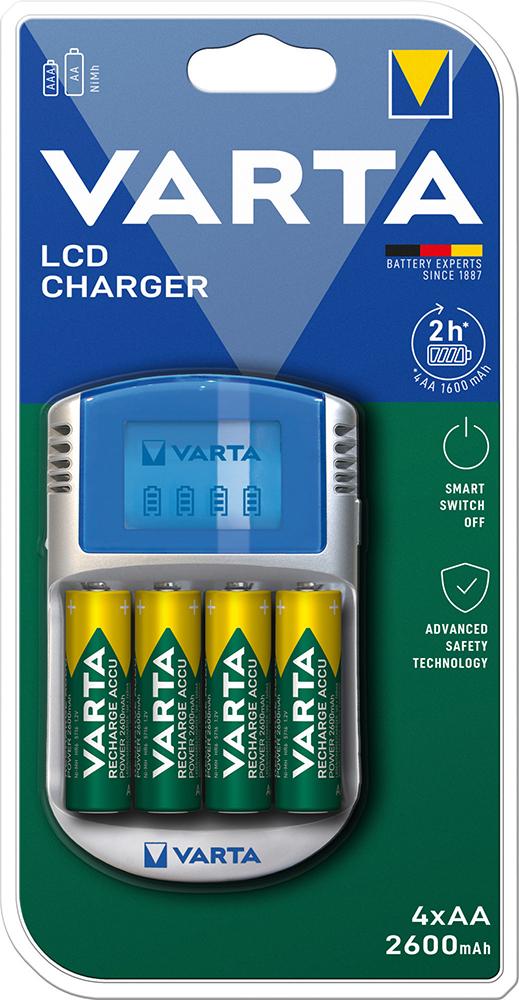 Ladegerät LCD Charger für4 Akkus AA/AAA mit 4Akkus AA 2600mAh, Adapter12VKabel U Produktbild img1 L