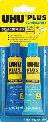 2K-Reaktionsklebstoff UHU PLUS SCHNELLFEST Produktbild img1 L