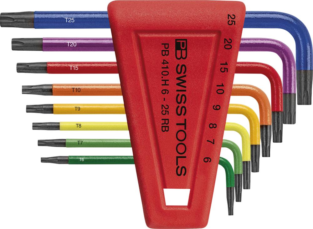 Winkelschraubendreher- Satz im Kunststoffhalter 8-teilig T6-T25 Rainbow PB Swiss Produktbild img1 L