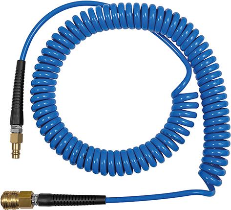 Spiralschlauch aus PU, mit Verschraubung, mit Verschlusskupplung und Stecker Produktbild img1 L
