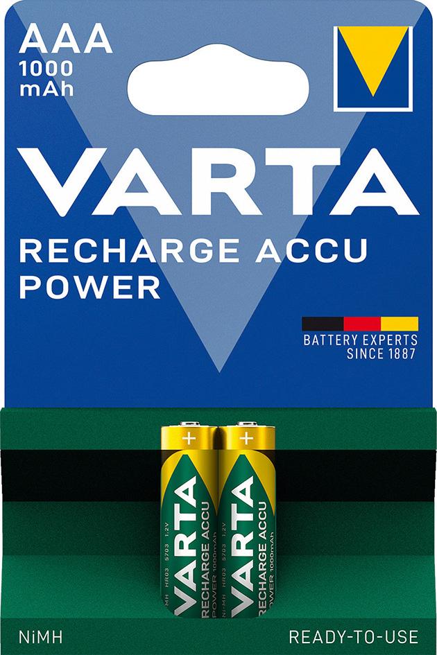 Batterie RECHARGEABLE Akku AAA 1000mAh VARTA Produktbild img1 L