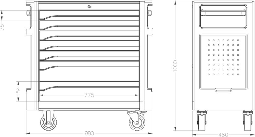 Werkstattwagen 985x490x1030mm FORMAT Produktbild img2 L