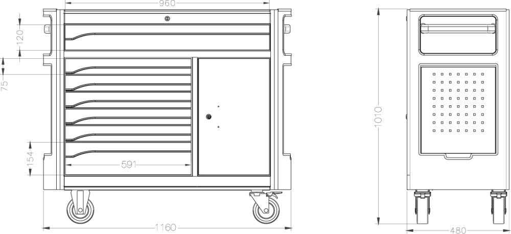 Werkstattwagen 1170x490x1030mm FORMAT Produktbild img2 L