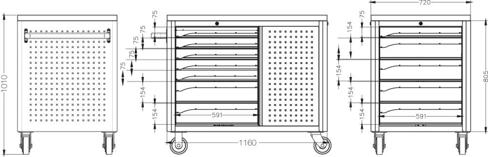 Rollwerkbank 1160x720x1010mm FORMAT Produktbild img2 L