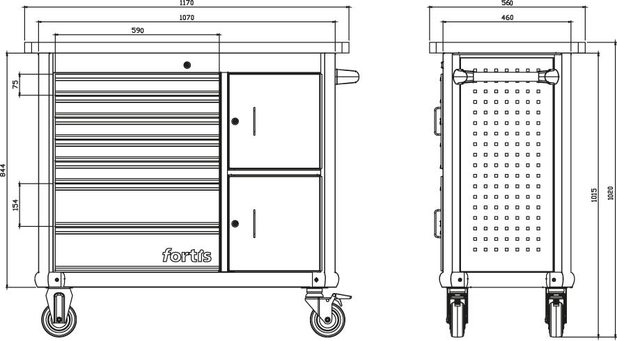 Rollwerkbank 1170x560x1020mm FORTIS Produktbild img2 L