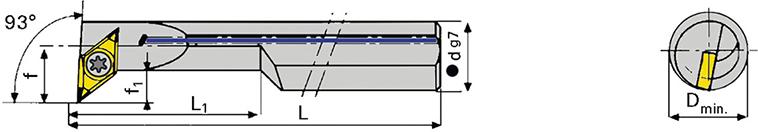 Bohrstangen-Set mit Innenkühlung, 93°, A..-SDUCR/L, abgesetzter Schaft Produktbild img2 L