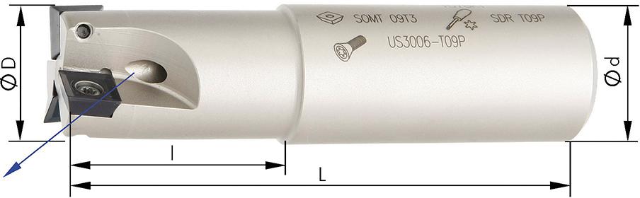 Schaftfräser mit Innenkühlung, 90° Produktbild img1 L