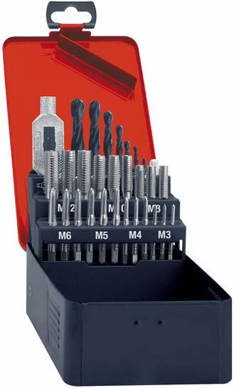 Handgewindebohrer-Set DIN352 HSS + Kernlochbohrer M3-12 FORMAT Produktbild img1 L