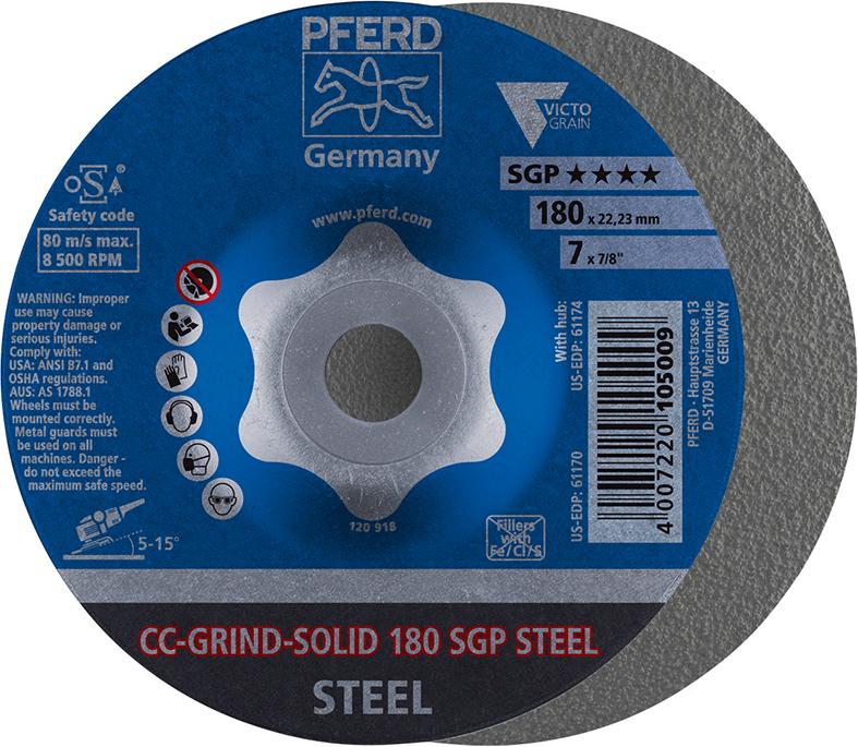 Schleifscheibe CC-Grind Solid SGP STEEL 180mm PFERD Produktbild img1 L