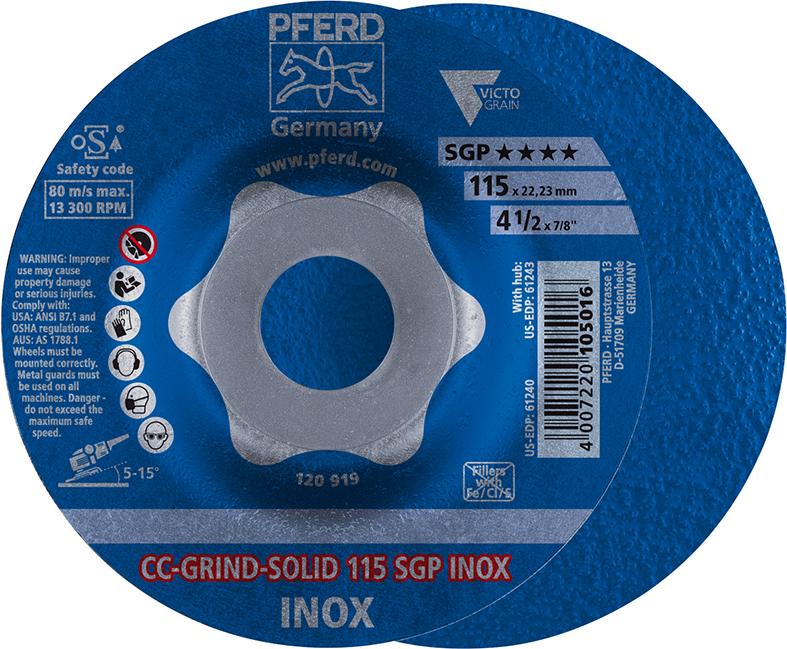 Schleifscheibe CC-Grind Solid SGP INOX 115mm PFERD Produktbild img1 L