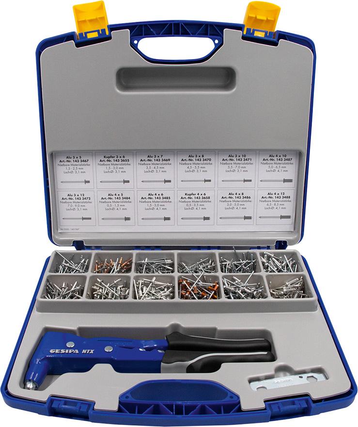 Blindnietgarnitur Nietboxmit Handnietzange NTX 941-teilig GESIPA Produktbild img1 L