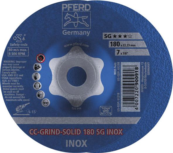 Schleifscheibe CC-Grind Solid INOX 180mm PFERD Produktbild img1 L
