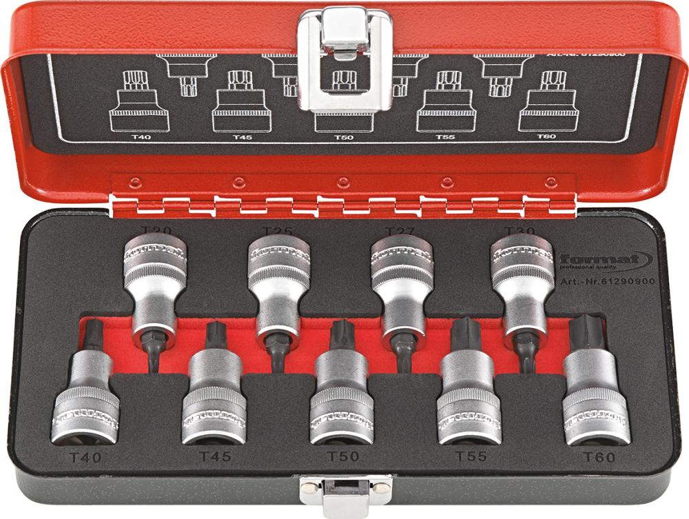 Schraubendrehereinsatz- Satz 1/2" T20 bis T60 9-teilig FORMAT Produktbild img1 L