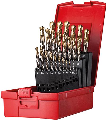 Spiralbohrer Set 1-13mm x0,5 in A002 in Box 118G Typ N 4xD 25tlg. Tin Tip A09520 Produktbild img1 L