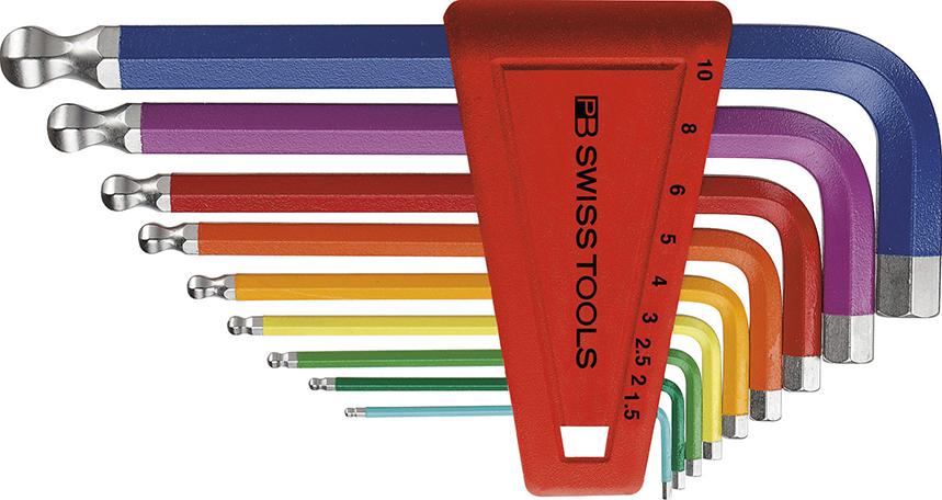 Winkelschraubendreher- Satz im Kunststoffhalter 9-teilig 1,5-10mm RainbowKugelko Produktbild img1 L