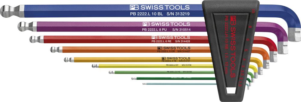 Winkelschraubendreher- Satz im Kunststoffhalter 9-teilig1,5-10 90-100GradRainbow Produktbild img1 L
