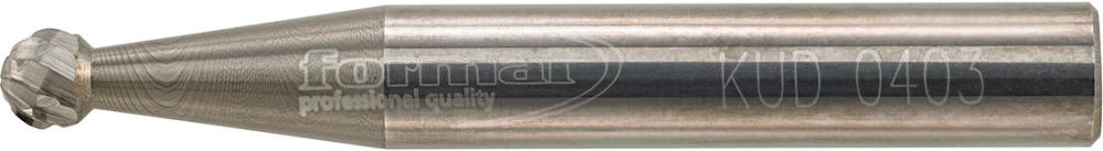 Hartmetallfrässtift (Rotorfräser) DIN 8033 – Schaft-Ø 6 mm, Kugelform KUD, Zahnu Produktbild img1 L