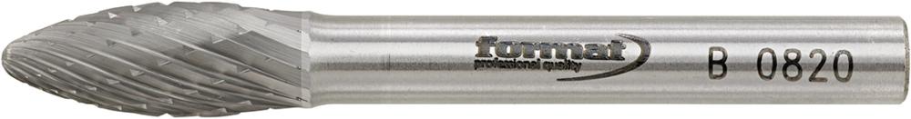 Hartmetallfrässtift (Rotorfräser) DIN 8033 – Schaft-Ø 6 mm, Flammenform B, Zahnu Produktbild img1 L