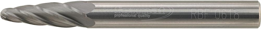 Hartmetallfrässtift (Rotorfräser) DIN 8033 – Schaft-Ø 6 mm, Rundbogenform RBF, Z Produktbild img1 L