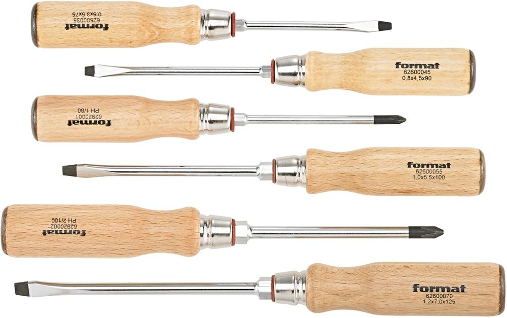 Schraubendreher-Satz Holzheft Schlitz/PH 6-teilig FORMAT Produktbild img1 L