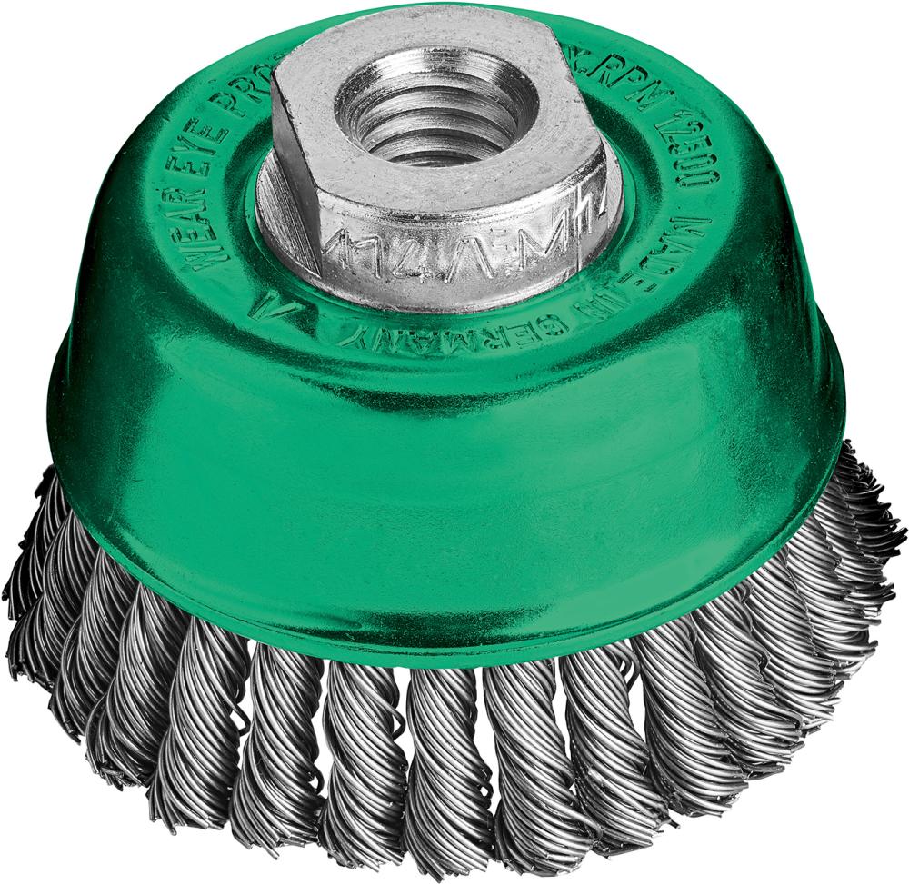 Topfbürste, rostfreier Stahldraht, gezopft, schmal Produktbild img1 L