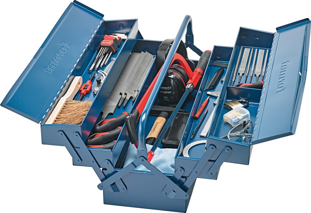 Werkzeugsortiment Metall 43-teilig im Stahlblech-Koffer FORMAT Produktbild img1 L