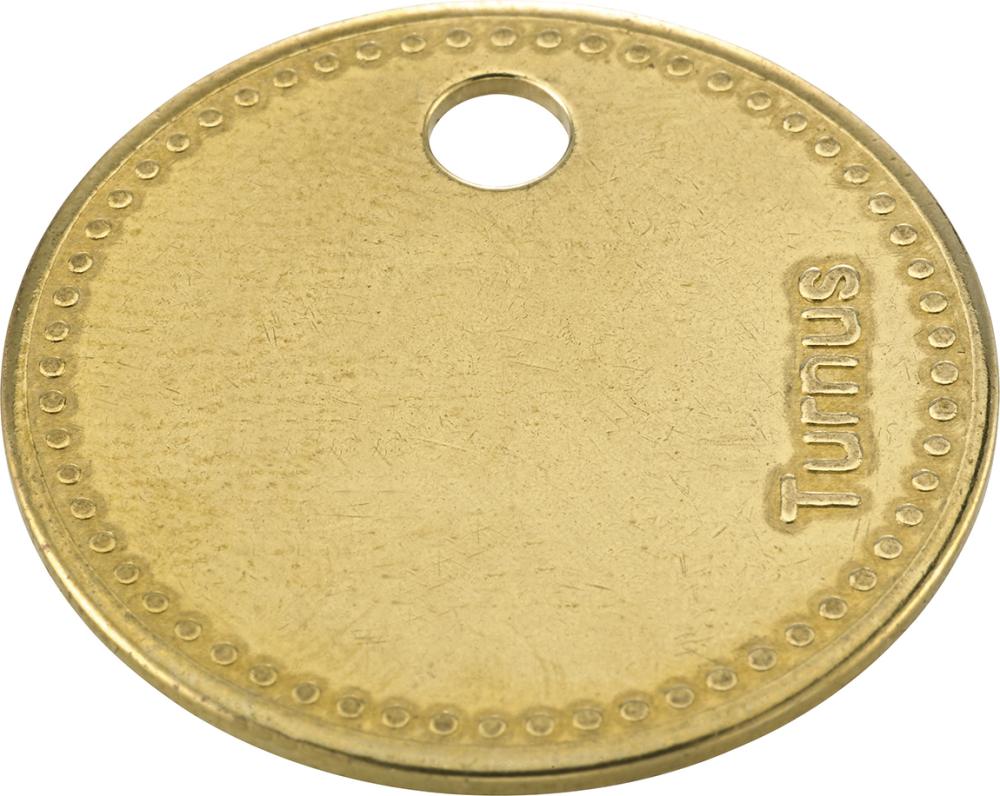 Werkzeugmarke Messing Ø 27mm, gelocht, mit Perlrand KUKKO Produktbild img1 L